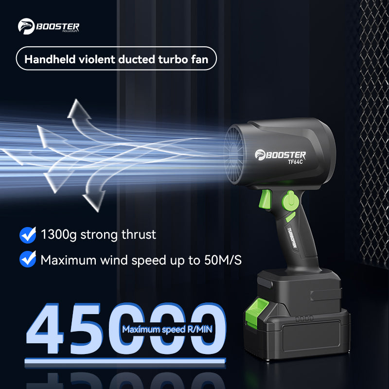 Booster Turbo Fan TF64C – High-Power Cordless Air Blower for Car Detailing | 1300g Thrust | Makita Battery Compatible