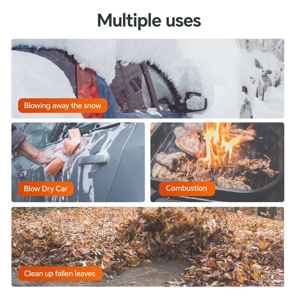 Booster™ Booster TF40A1 Blower , Lightweight 412g Cordless Fan For BBQ, Leaf Cleaning & Dust Removal