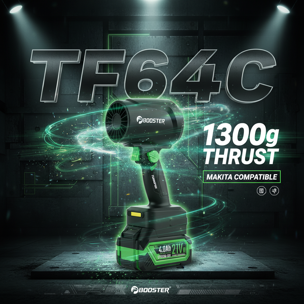 Booster™ Leaf Blower Booster TF64C Cordless Leaf Blower – High-Power with 1300g Thrust | Makita Battery Compatible