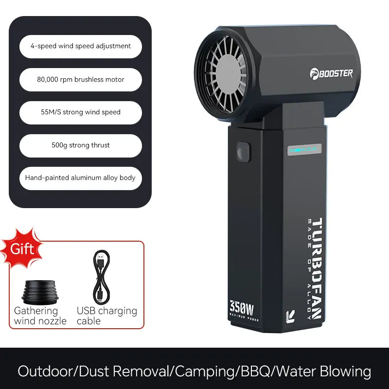 Booster™ MINI Turbo Fan Booster Turbo Fan TF40 M Mini Jet Fan | CNC Aluminum | 80,000RPM | Outdoor & Car Cleaning Tool