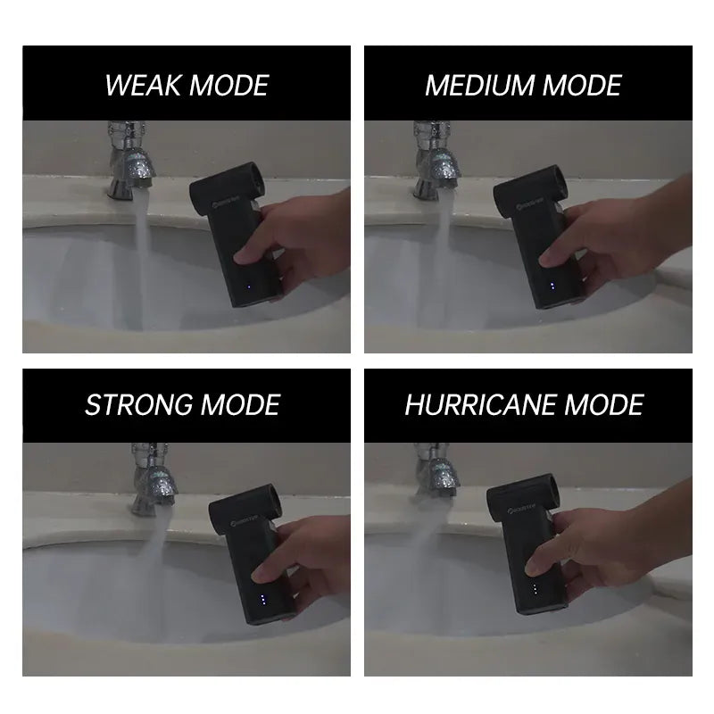 Booster™ MINI Turbo Fan black / 2500mah Booster Turbo Fan W01 – 130000RPM Mini Handheld Turbo Fan with Dust Cleaning & Inflating Kit