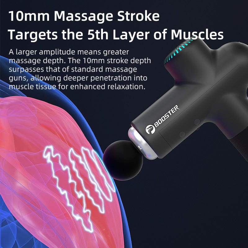 Boosterfit Illuminated Muscle Massage Gun – 10mm Stroke, 125W, 4000mAh Battery