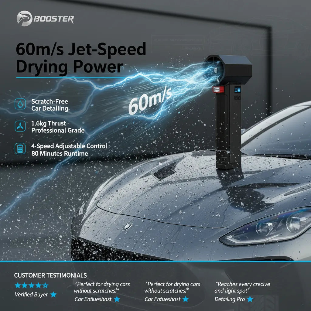 Booster TF64 Turbo Fan Car Dryer  Blower for Car Detailing Portable & Scratch-Free Drying